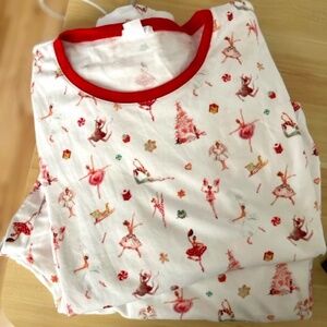 LAKE Pajamas I Dance of the Sugar Plum Fairies I Pima Crew Long-Long Set XL EUC